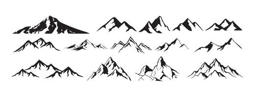 Set of stylized mountain landscape elements in format vector