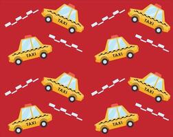 Zigzag pattern of taxis with red background vector