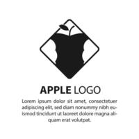 monochrome icon of the Apple logo with a crack design vector