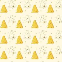 Outlined cheese pattern in seamless format vector