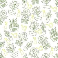 Green outline design of a pot with pattern vector