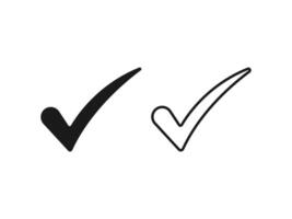 Set of check mark icons for verification vector