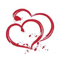 Grunge effect version of two connected hearts icon vector