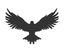 silhouette icon of a large bird with wings spread wide vector