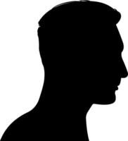 Silhouette of a man face from side profile vector