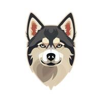 Flat icon of dog face in profile vector