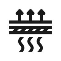 breathable icon with upward airflow arrows vector