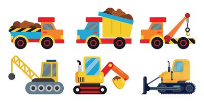 Flat design of mining truck for engineering vector