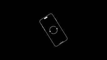 Turn Device Icon Loop with Clear Background video