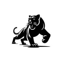 design of a black big cat silhouette illustration vector