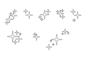 Outlined black stars in various styles vector