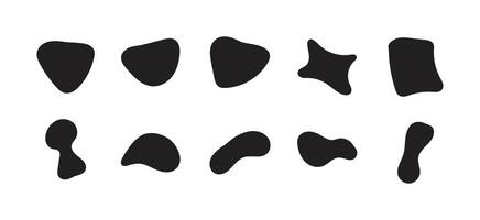 Abstract icon set of various blob shapes vector
