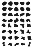 icon set featuring various random blob shapes in different styles vector