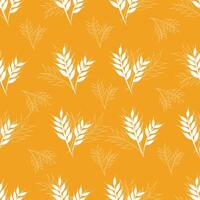 Wheat pattern design on white and yellow background vector