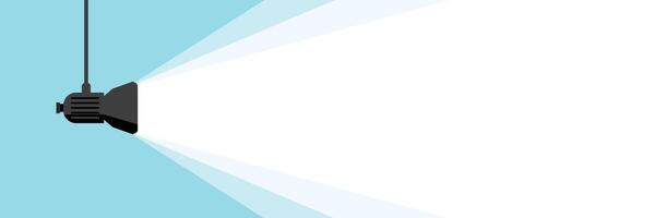 Flat design spotlight on simple blue background vector