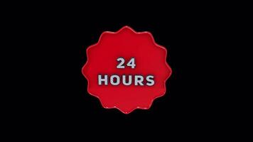 24 Hours Badge - Seamless Loop Animation video