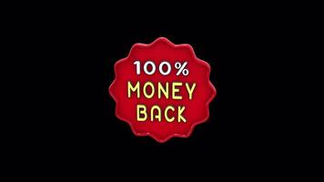Satisfaction Guarantee Badge - Seamless Loop Animation with Transparent Background video