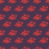 Vintage typewriter pattern with classic dark layout vector