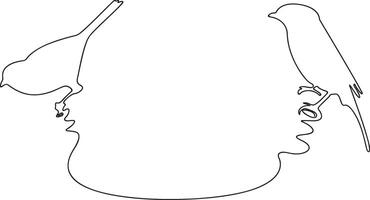 line icon of a bird with its nest vector