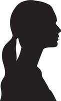 Silhouette of womans face expressing calmness vector