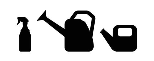 Silhouette design of garden tools for watering plants vector