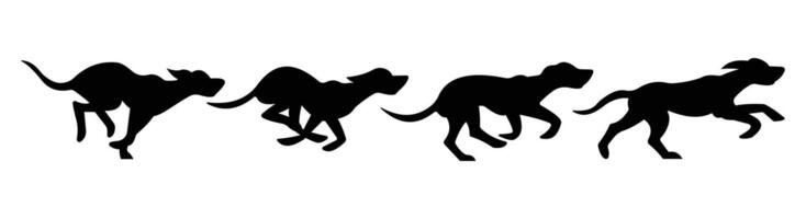 silhouette icon of dog running process vector