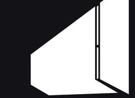 Stylized black window icon with shadow effect vector