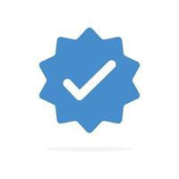 Official verified badge with checkmark symbol vector