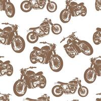 Seamless brat style motorcycle pattern in vector
