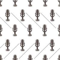 Grey line pattern with minimal microphone style vector