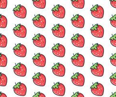 Simple seamless pattern with flat strawberry design vector