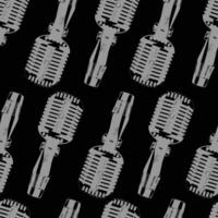 Dark retro pattern with old microphone style vector