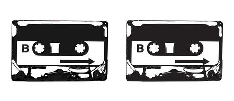 Retro style vintage cassette icons in vector