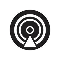 Minimal black icon for wireless data transmission vector
