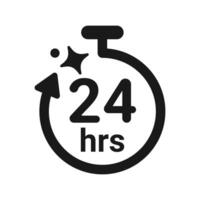 icon of glowing 24 hours service vector