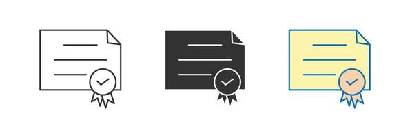 Set of icons representing different certificate designs vector