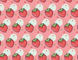 Flat design seamless strawberry pattern illustration vector