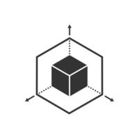 icon representing 3D object modeling design vector