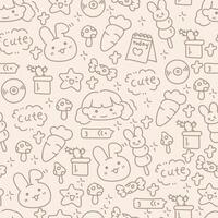 Cute carrot doodle pattern with brown design vector
