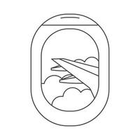 Outline icon of an airplane window vector