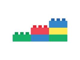 Flat design of building block toys in a vector
