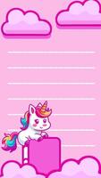 a unicorn is sitting on top of a book with clouds in the background video