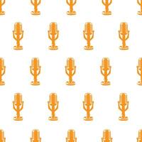 Yellow pattern showing simple microphone line style vector
