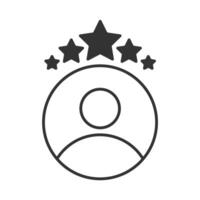 outline icon of five stars representing work experience rating vector