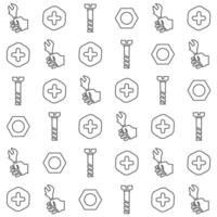 Outline design of a bolt icon for construction vector