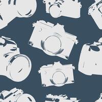White and blue background camera pattern style vector