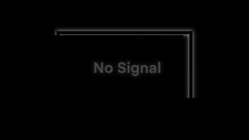 No Signal screen with glowing white border on a black background, symbolizing disconnection, digital error, lost transmission video