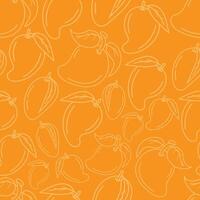 Orange and white mango line pattern design vector