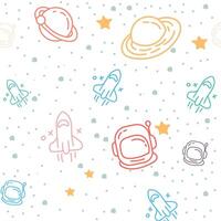 Outline of space theme pattern with white background vector