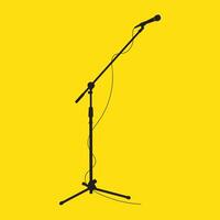 Simple silhouette design of a microphone shape vector